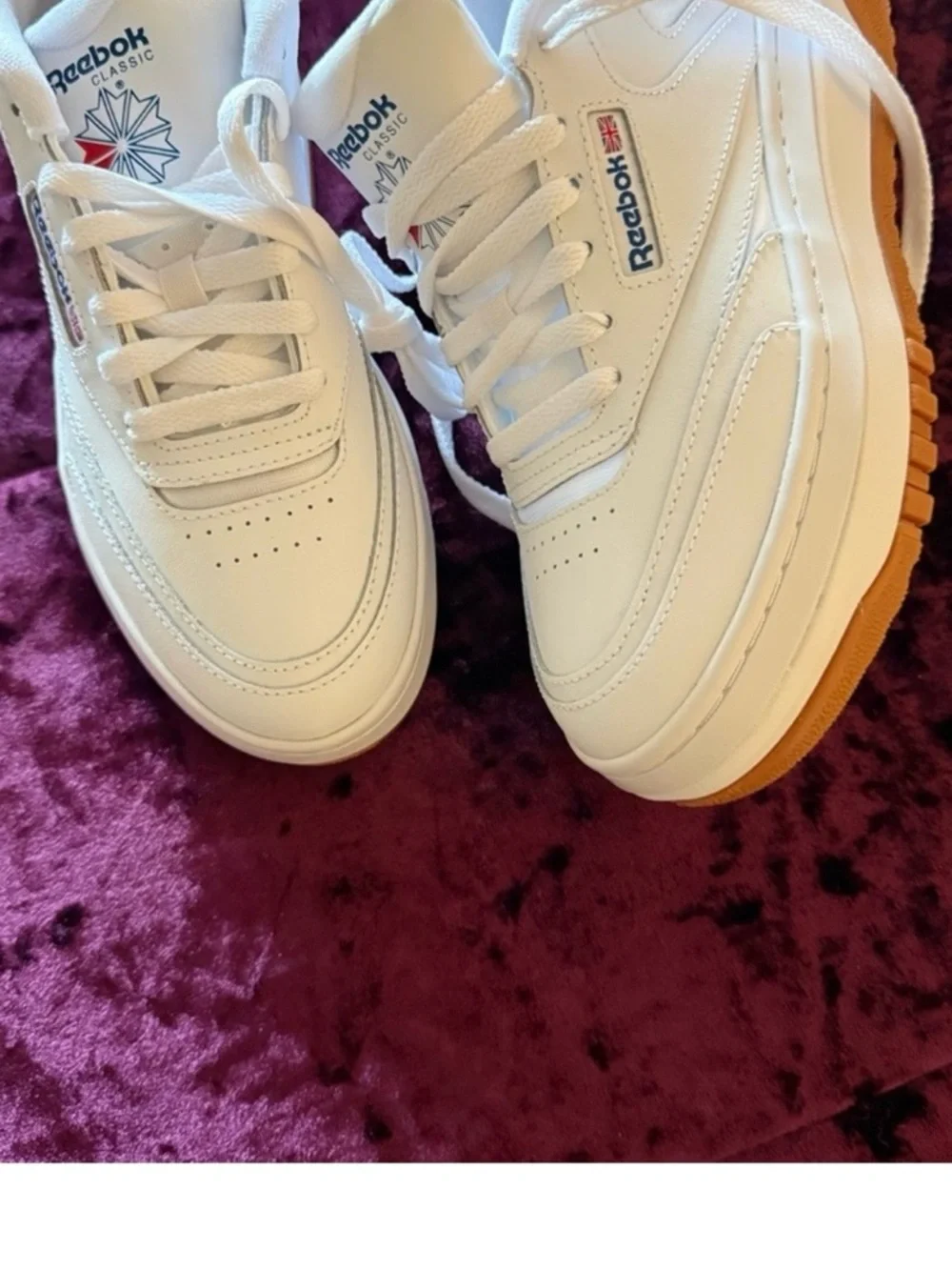 Reebok White Sneakers with Gum Sole - Picture 2 of 2